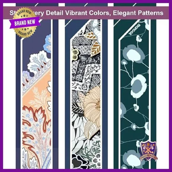 Skinny Scarf Set 3 Pack - Premium Twill - Versatile Hair & Bag Accessory - Picture 7 of 8